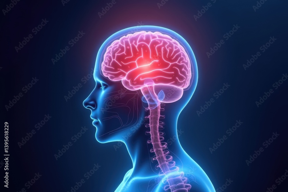 Obraz premium Migraine or Headache Concept – Side View