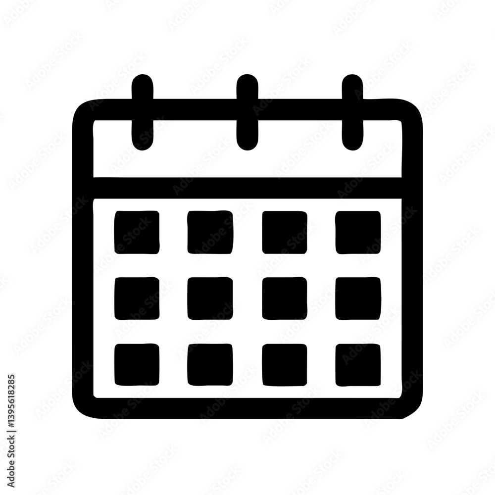 Calendar with Grid Layout Icon Design Calendar with Grid Layout Icon Design