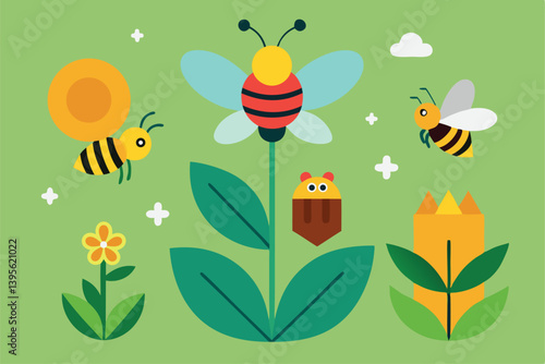 vector illustration of a bee