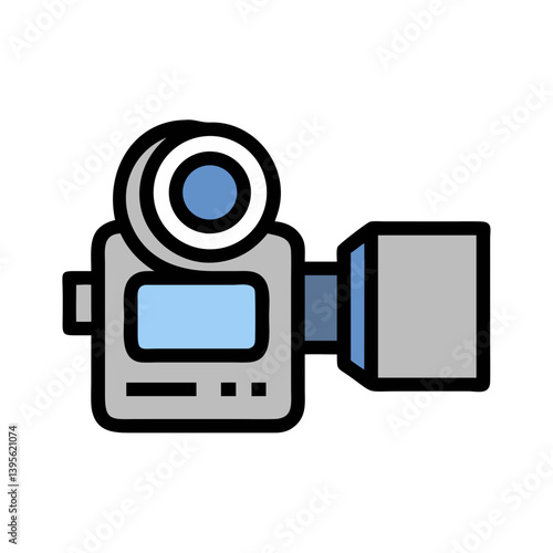 Camcorder Representing Video Recording Equipment Icon Design