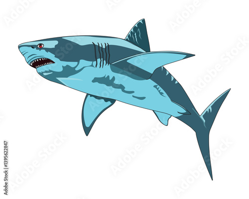 Cartoon Shark Character Animal Vector