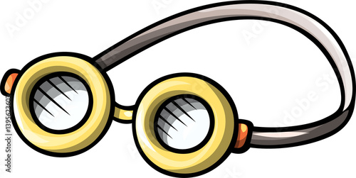 Doodle cartoon funny diving mask