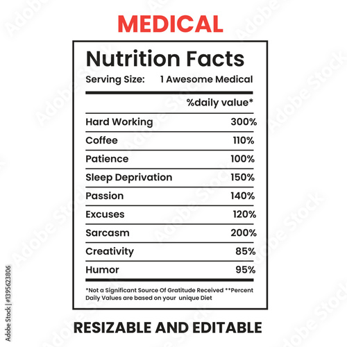 Medical Nutrition Facts,label design template, nutrition facts information, nutrition Label 