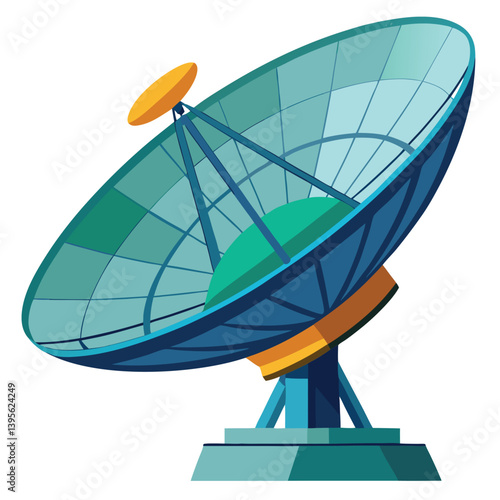 large-satellite-dish- vector image-on-a-white-background
