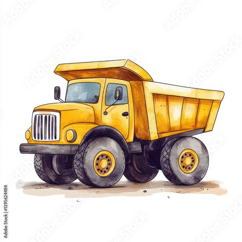 Colorful cartoon dump truck illustration