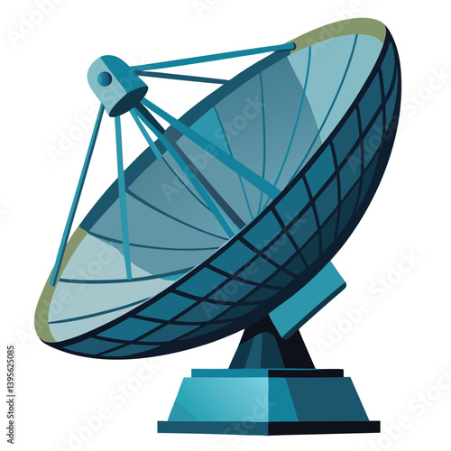 large-satellite-dish- vector image-on-a-white-background