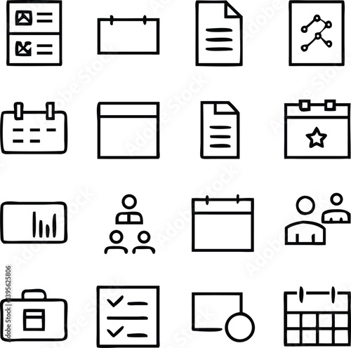 Organization Icons Set Pack Vector | Planning, Structure & Management Line Icon Pack