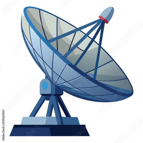large-satellite-dish- vector image-on-a-white-background