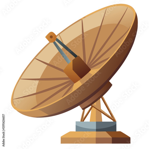 large-satellite-dish- vector image-on-a-white-background