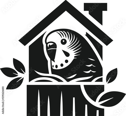 Budgerigar bird silhouette vector