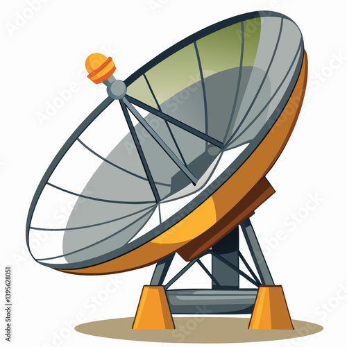 large-satellite-dish- vector image-on-a-white-background