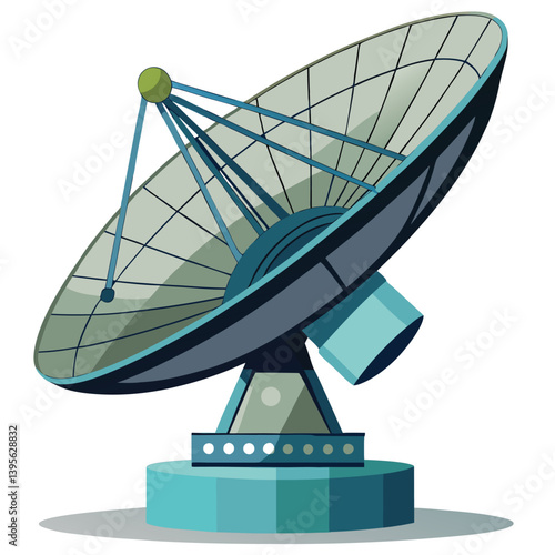 large-satellite-dish- vector image-on-a-white-background