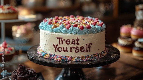 Delicious cake treat yourself celebration bakery food photography cozy environment close-up indulgence