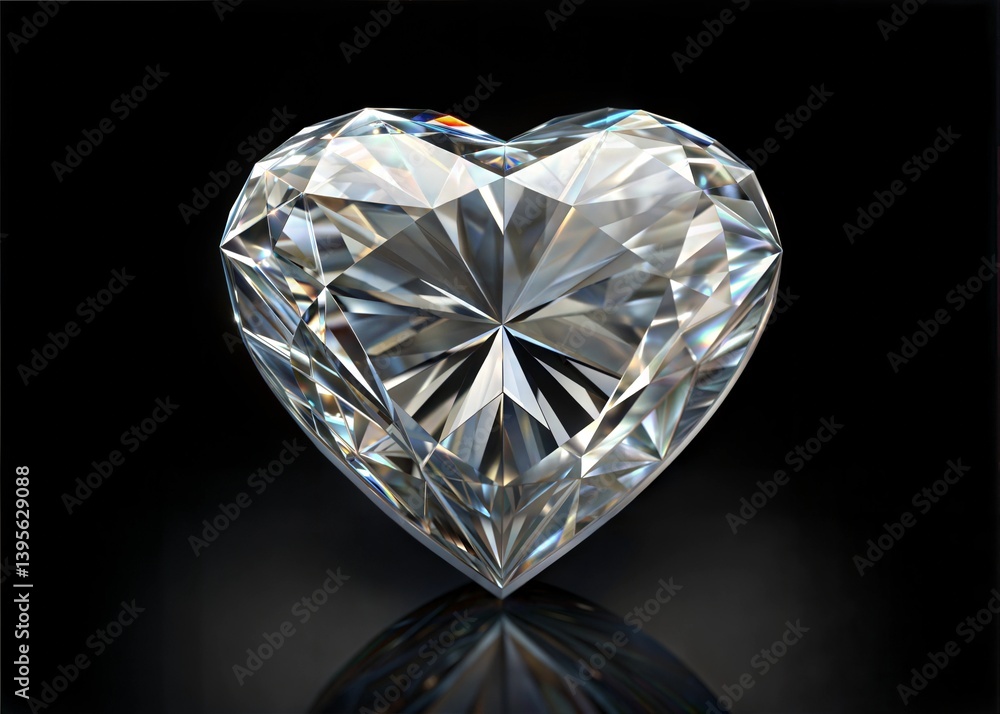 Heart-Shaped Diamond Glimmering. Heart-Shaped Diamond Glimmering.