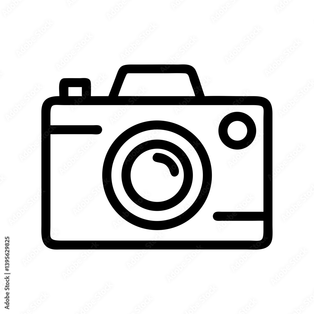 Camera with Circular Lens Icon Design Camera with Circular Lens Icon Design