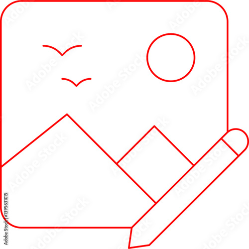 Edit Image single vector illustration icon