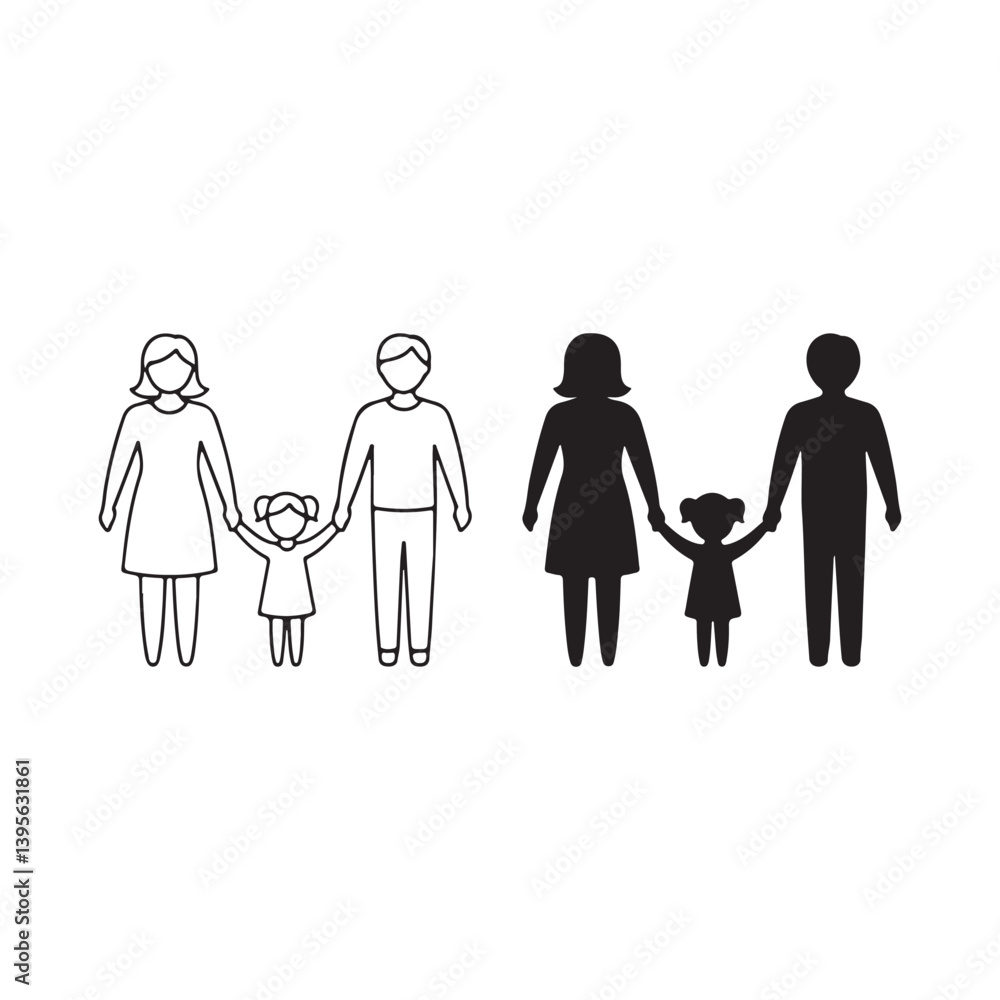 Happy family icon duo Happy family icon duo