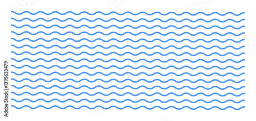 Abstract blue geometric simple line wave pattern. An element for decoration and design.Template, banner, background. Imitation of water. Wavy texture. Beautiful light line curves. Vector illustration.