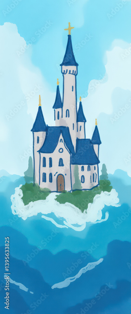 Obraz premium Floating Castle in the Sky