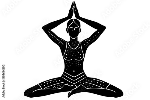 Minimalist line art yoga illustration featuring graceful poses and meditative figures. Perfect for wellness branding, yoga studio logos, meditation guides, health and fitness content, spiritual artwor