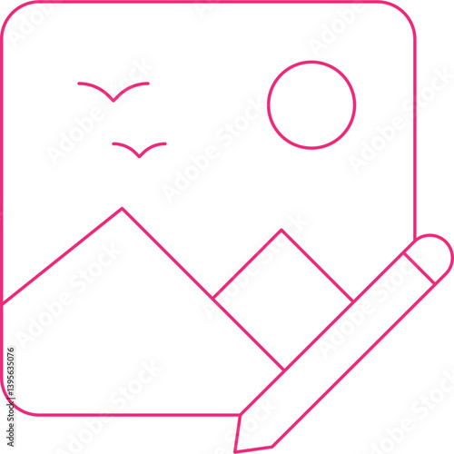 Edit Image single vector illustration icon