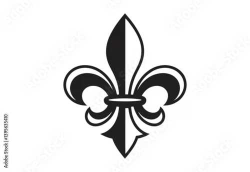 Obraz Black Fleur de lis Icon vector illustration