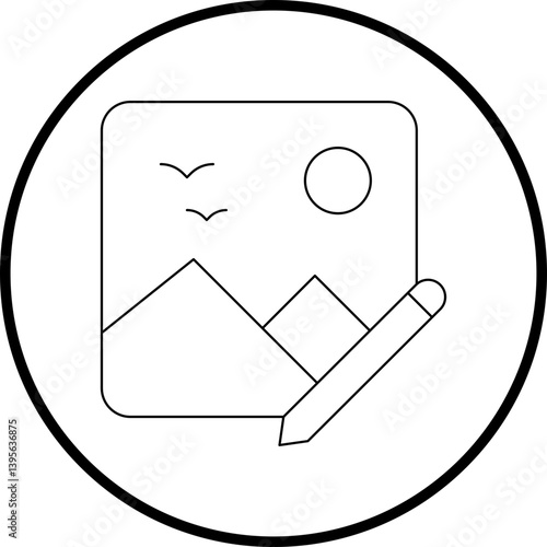 Edit Image single vector illustration icon