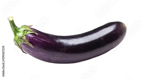 Wallpaper Mural Single Deep Purple Eggplant Isolated on White Background – Fresh Vegetable for Culinary, Healthy Eating, and Organic Food Concepts Torontodigital.ca