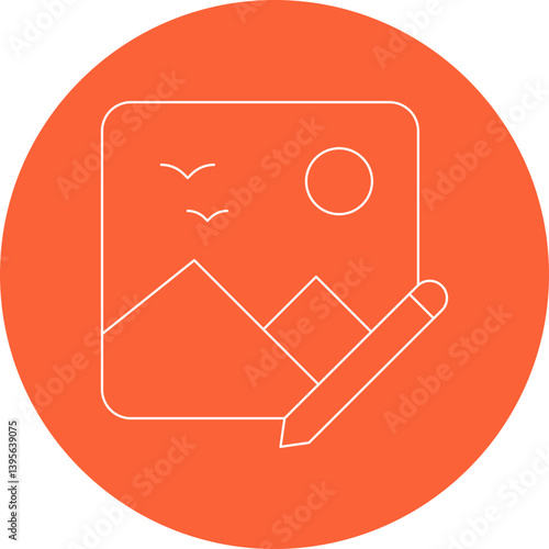 Edit Image single vector illustration icon