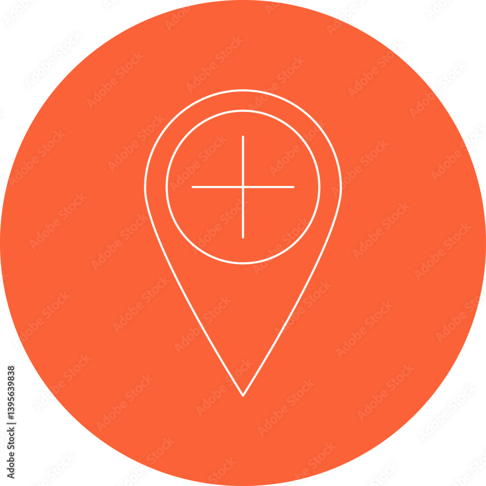 Obraz premium Add Location single vector illustration icon