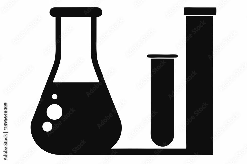 test tube and beaker silhouette vector test tube and beaker silhouette vector