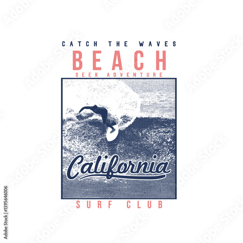 California Surf Club beach vector graphic design