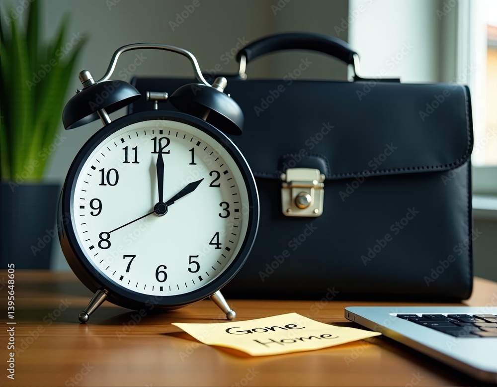 Leaving Work Early Alarm Clock, Briefcase, and
