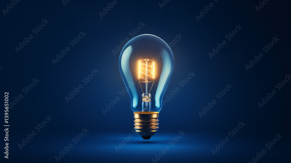 A lightbulb dimming a spotlight over a dark blue gradient background, with ample space for text.
A lightbulb dimming a spotlight over a dark blue gradient background, with ample space for text.