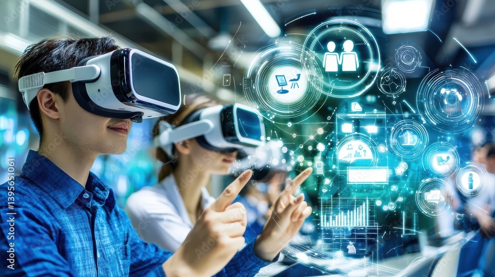 Interactive virtual reality communication event technology lab digital experience futuristic environment engaging viewpoint Interactive virtual reality communication event technology lab digital experience futuristic environment engaging viewpoint