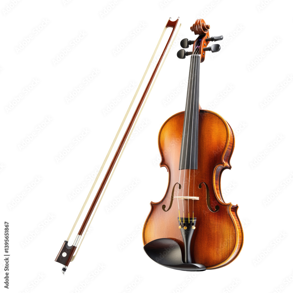 Fototapeta premium Classical Violin Bow on transparent background