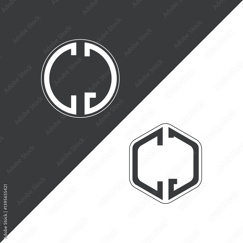 initial monogram logo With Circle and Polygon shape creative logo design.
initial monogram logo With Circle and Polygon shape creative logo design.