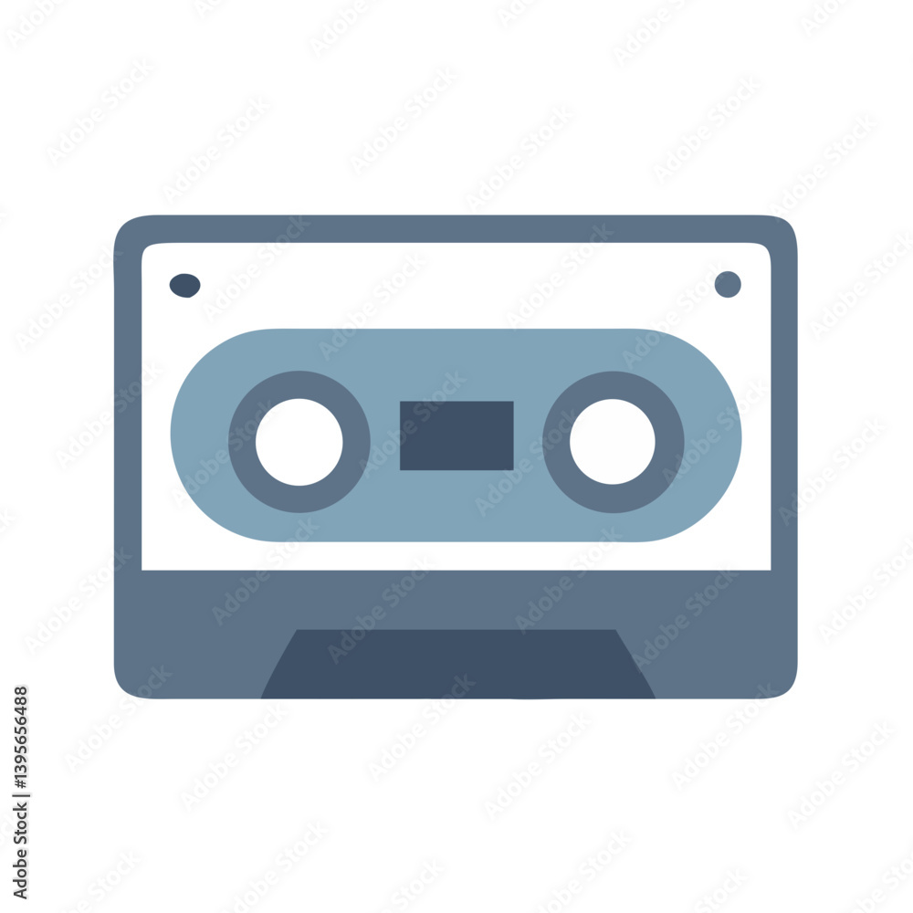Cassette Tape with Side Buttons Icon Design Cassette Tape with Side Buttons Icon Design