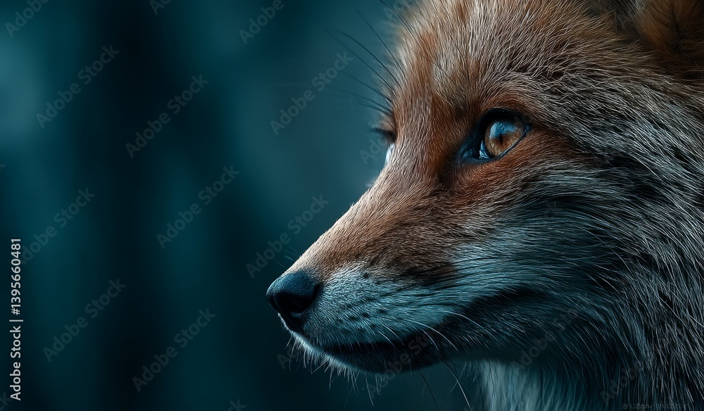 a close up of a red fox with blue eyes, set against a blurred background The resolution of the image is 1920x1200