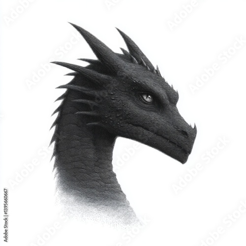 Obraz na płótnie a black and white drawing of a dragon's head against a white background w salonie