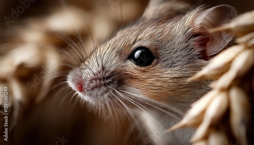 Obraz na płótnie a close up of a gerbil sitting in a pile of wheat, with a blurred background w salonie