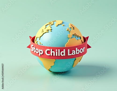 Obraz na płótnie Stop Child Labor Global Action Needed w salonie