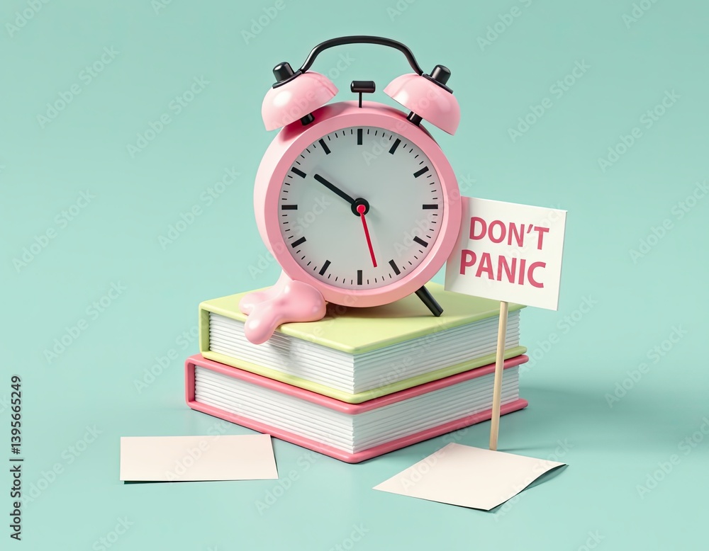 Melting Clock on Books with
