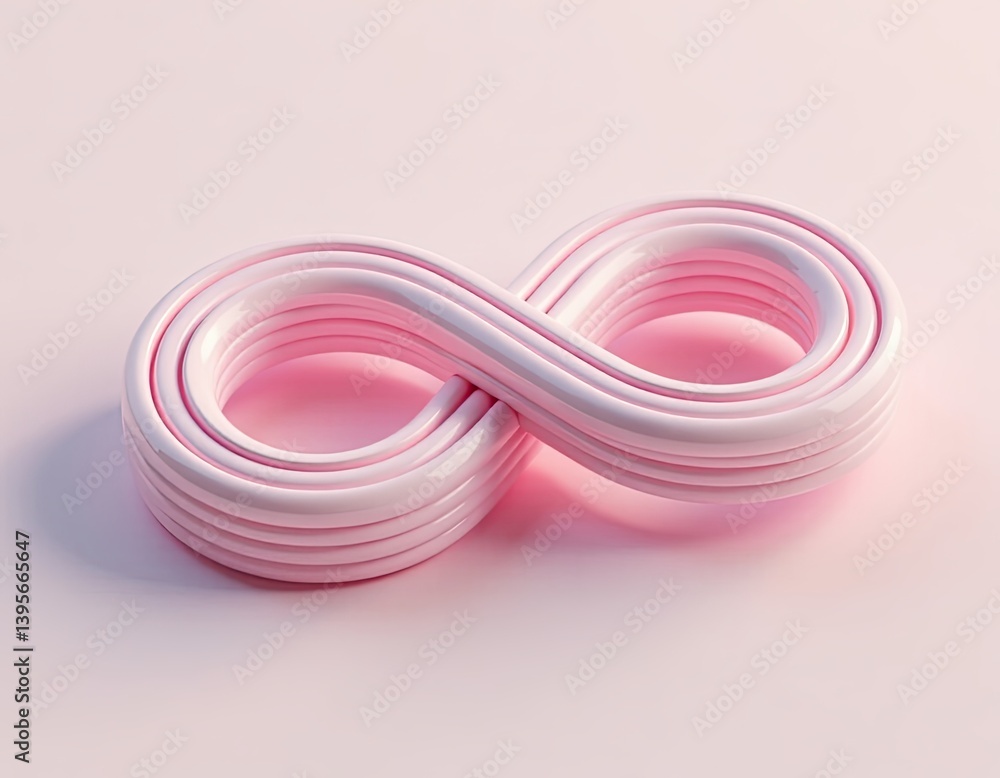 Pink Infinity Symbol Abstract 3D Render