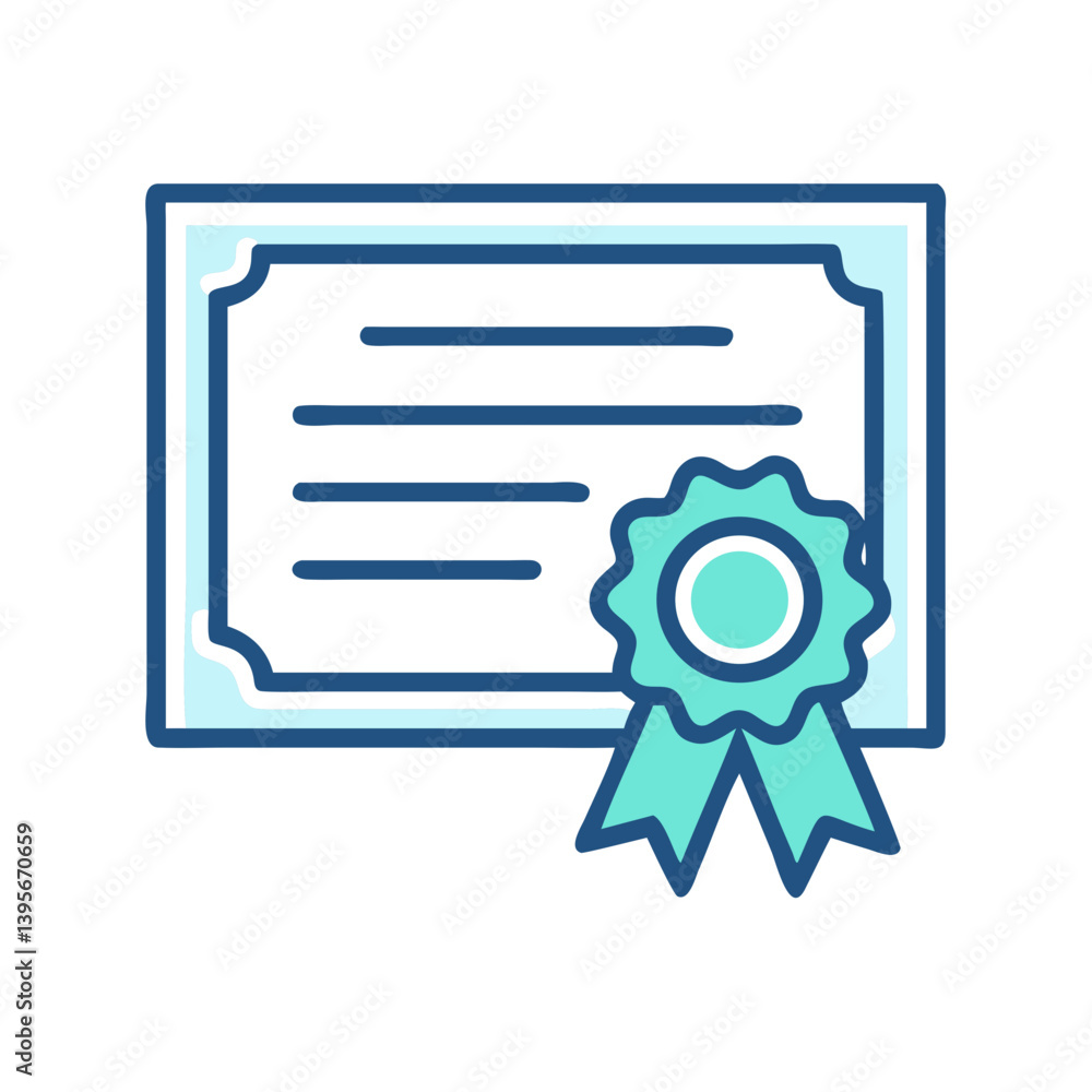 Certificate with Badge Ribbon Icon Design Certificate with Badge Ribbon Icon Design