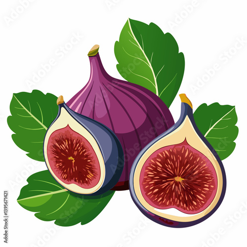 Fig isolated vector white background