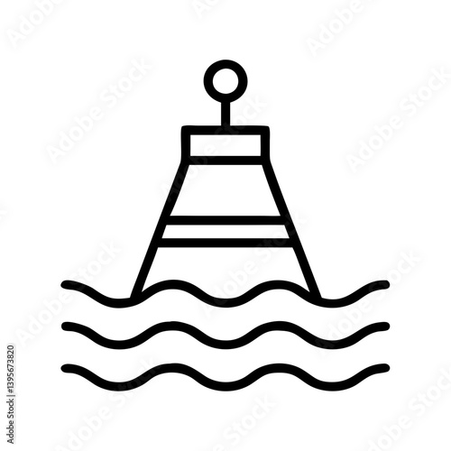 Nautical buoy vector icon illustration for navigation safety in sea and ocean