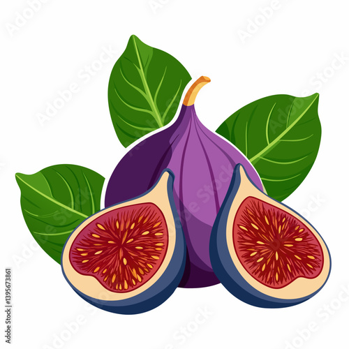 Fig isolated vector white background