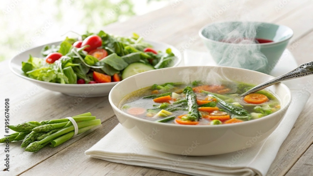 bowl of vegetable soup bowl of vegetable soup
