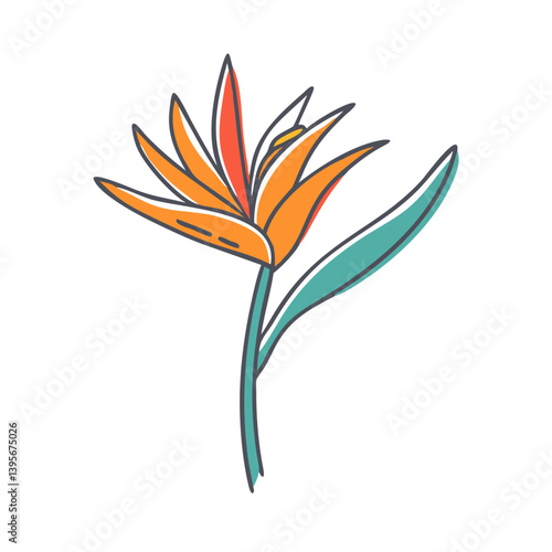 bird of paradise flower icon, bird of paradise flower vector illustration-simple illustration of bird of paradise flower, perfect for bird of paradise flower logos and icons